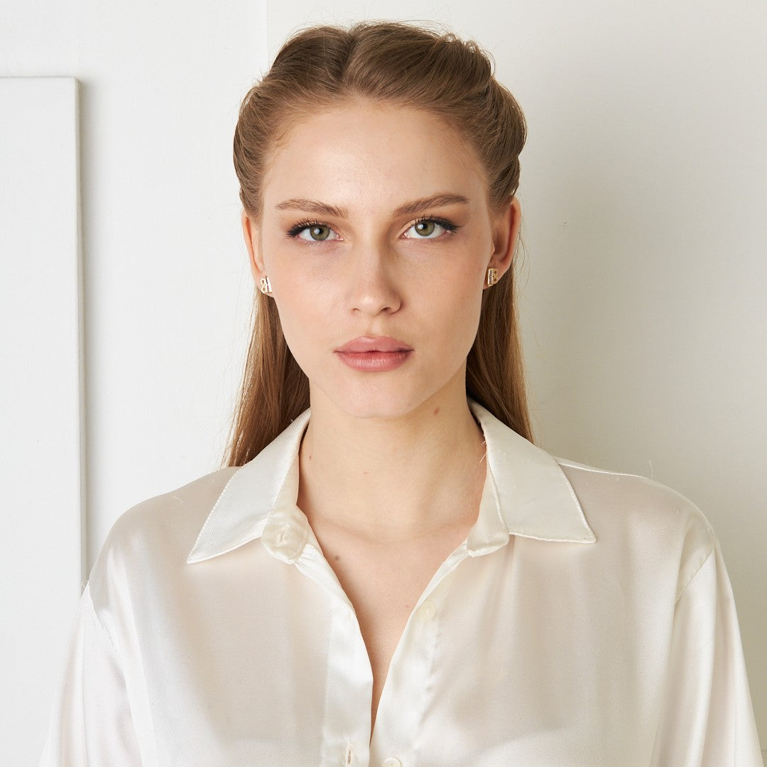 Baguette Stone Infinity Earrings - 925 SILVER