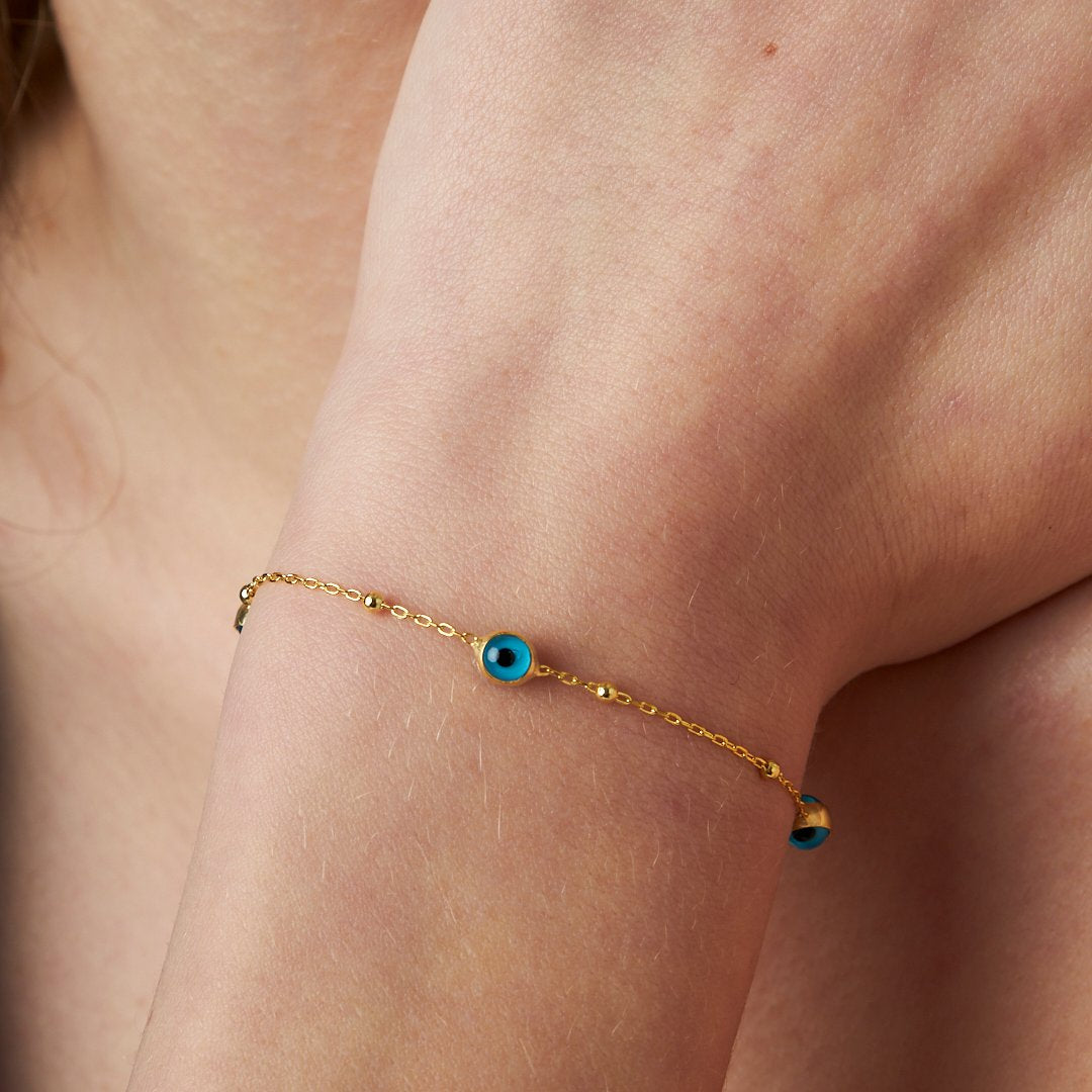 Evil Eye Lead Bracelet - 925 SILVER