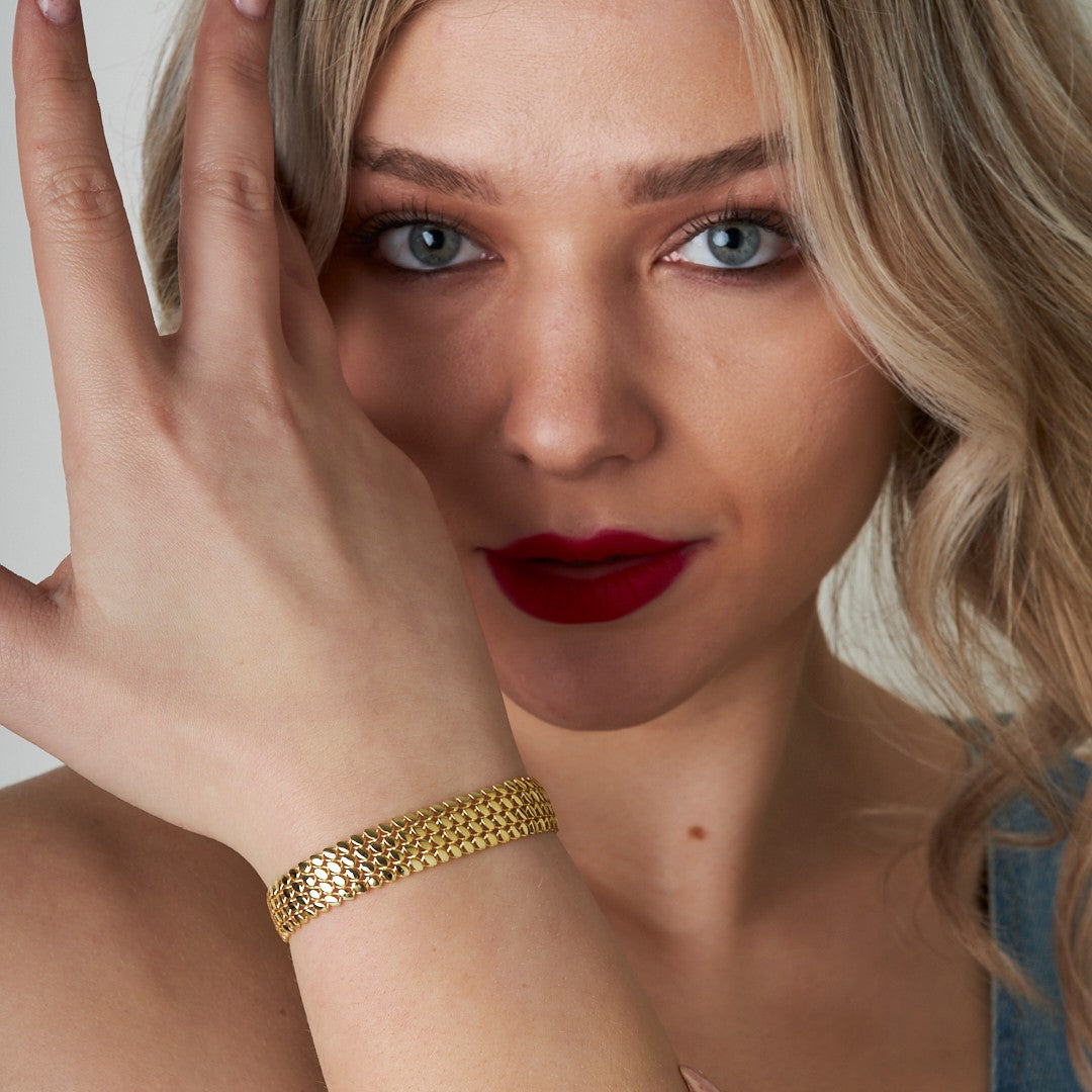 Four Row Sequin Bracelet - 925 SILVER