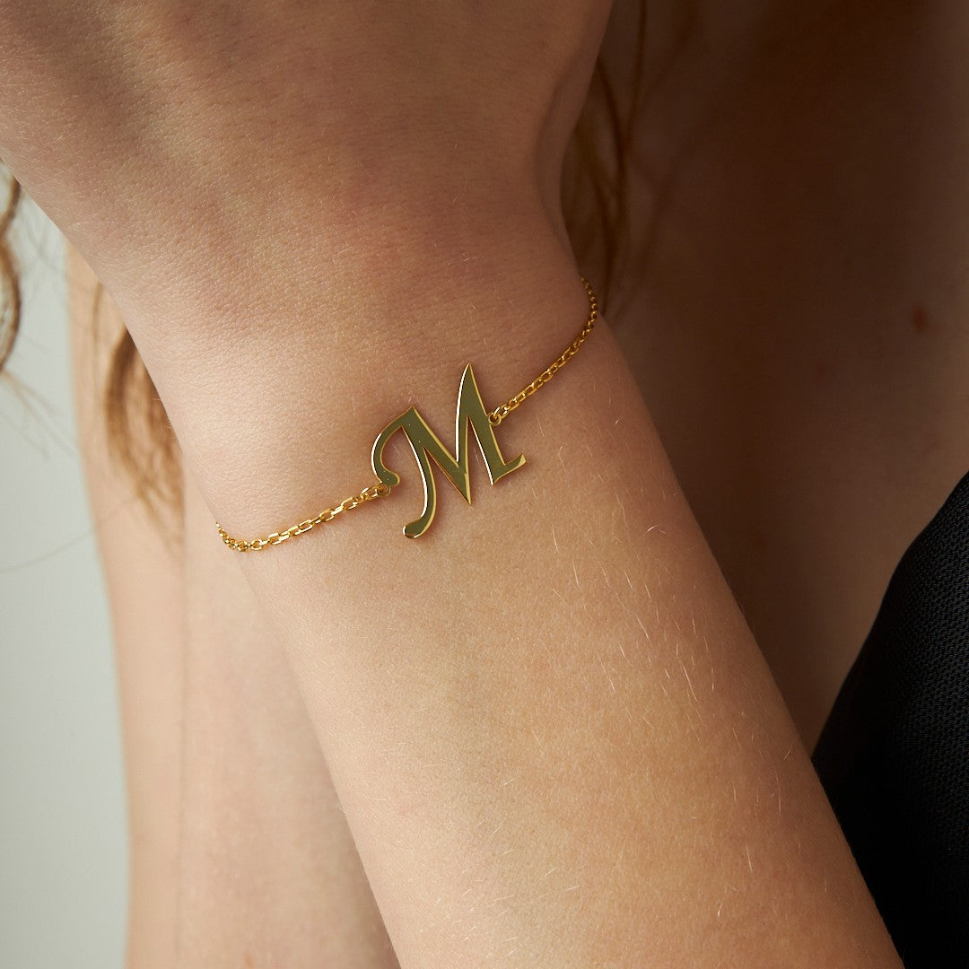 Basic Bracelet with Letters - 925 Silver