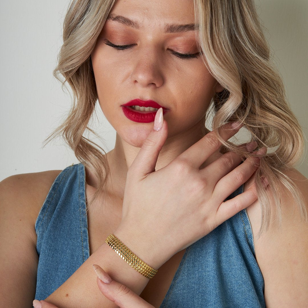 Four Row Sequin Bracelet - 925 SILVER