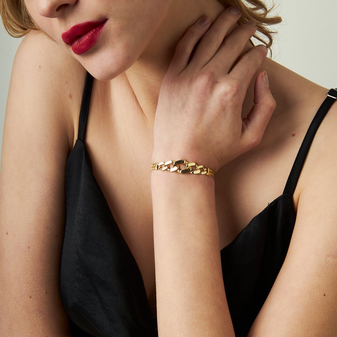 Thick Gourmet Chain Bracelet - 925 SILVER