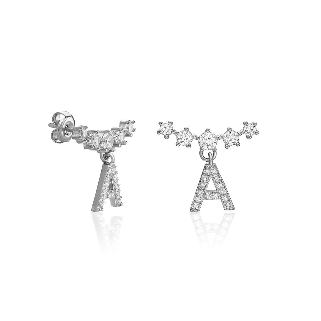 Glittering Stone Single Stone Earring - 925 SILVER