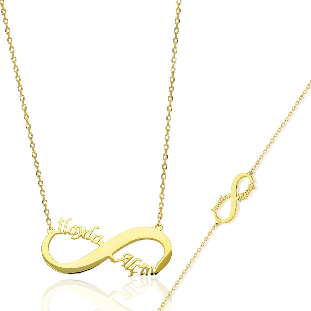 DOPPELT NAMEN INFINITY SET | 925 SILBER