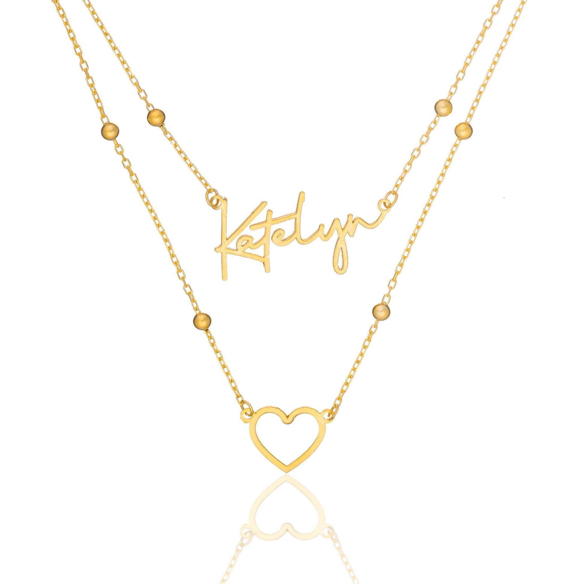 Name Heart Pendant Necklace - 925 Silver