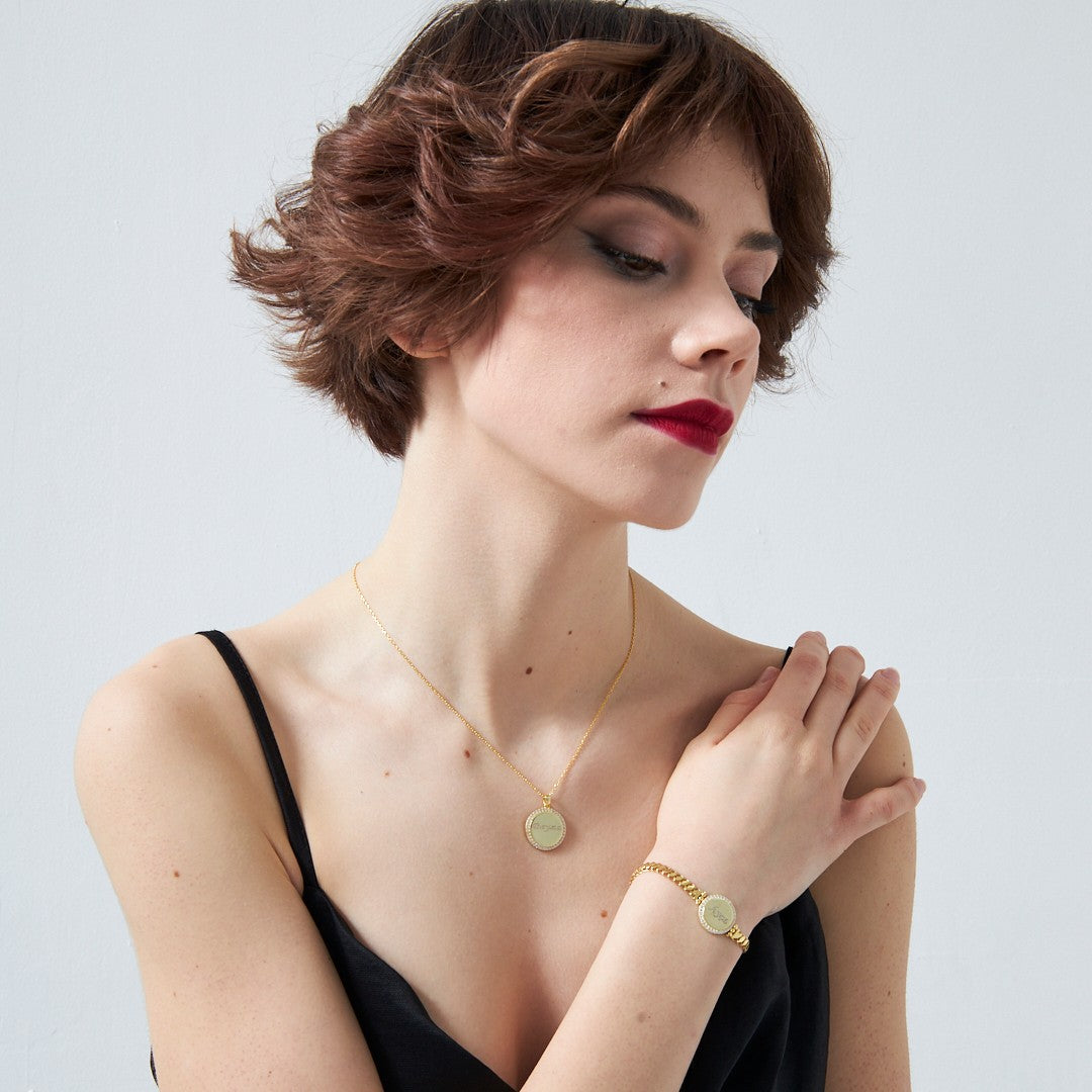 Named Stone Plate Set - 925 SILVER