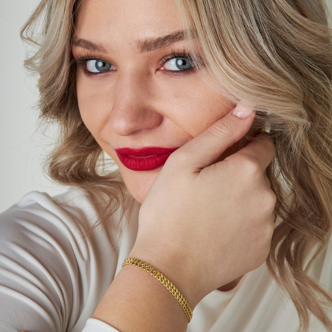 Double Row Sequin Bracelet - 925 SILVER