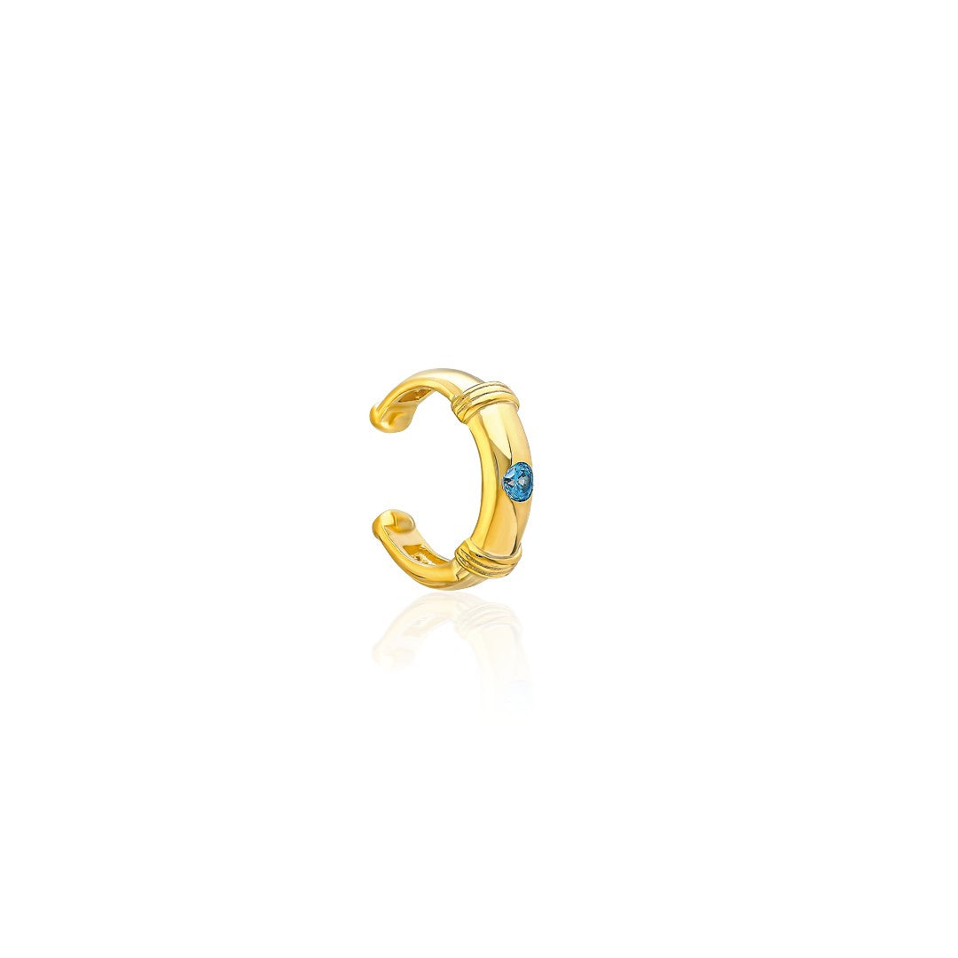 Aqua Stone Cartilage Earring Model 2 - 925 SILVER