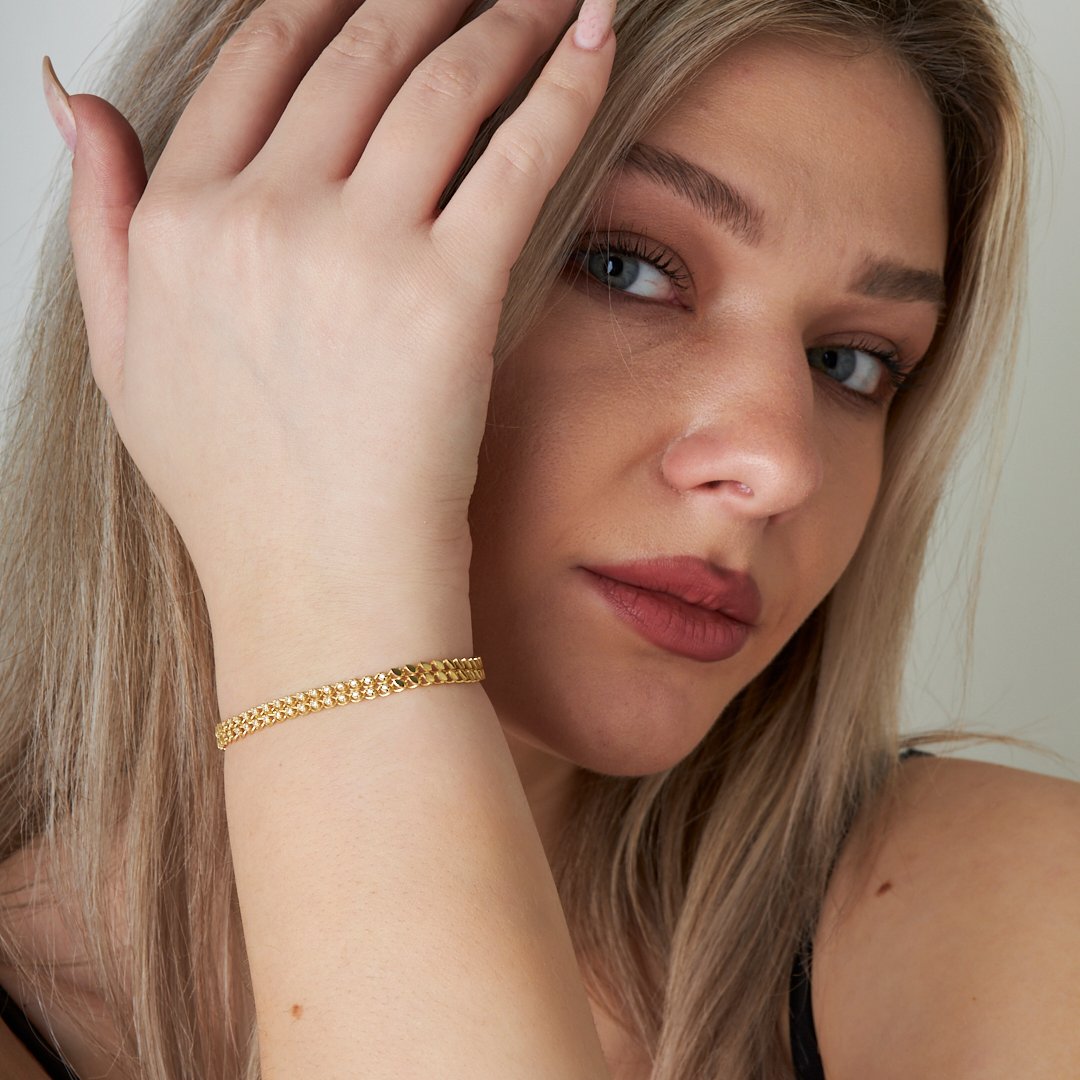 Modern Stone Sequin Bracelet - 925 SILVER