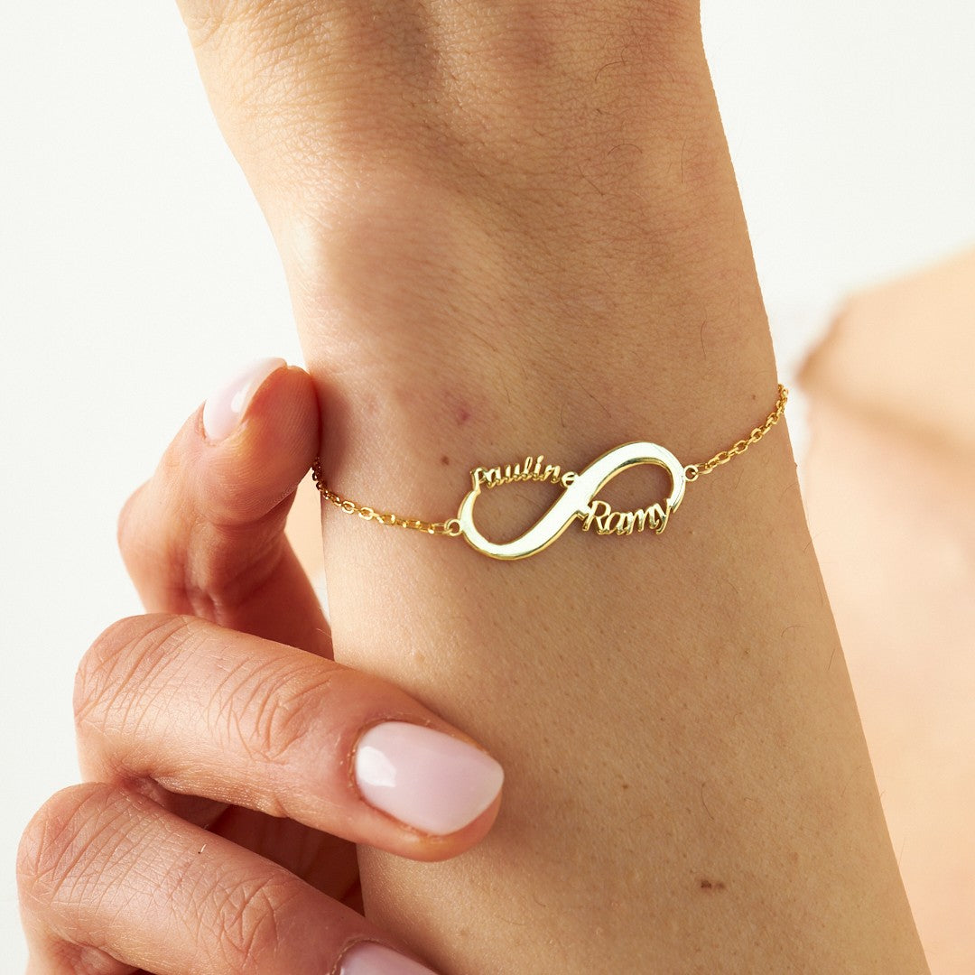 DOPPELT NAMEN INFINITY SET | 925 SILBER