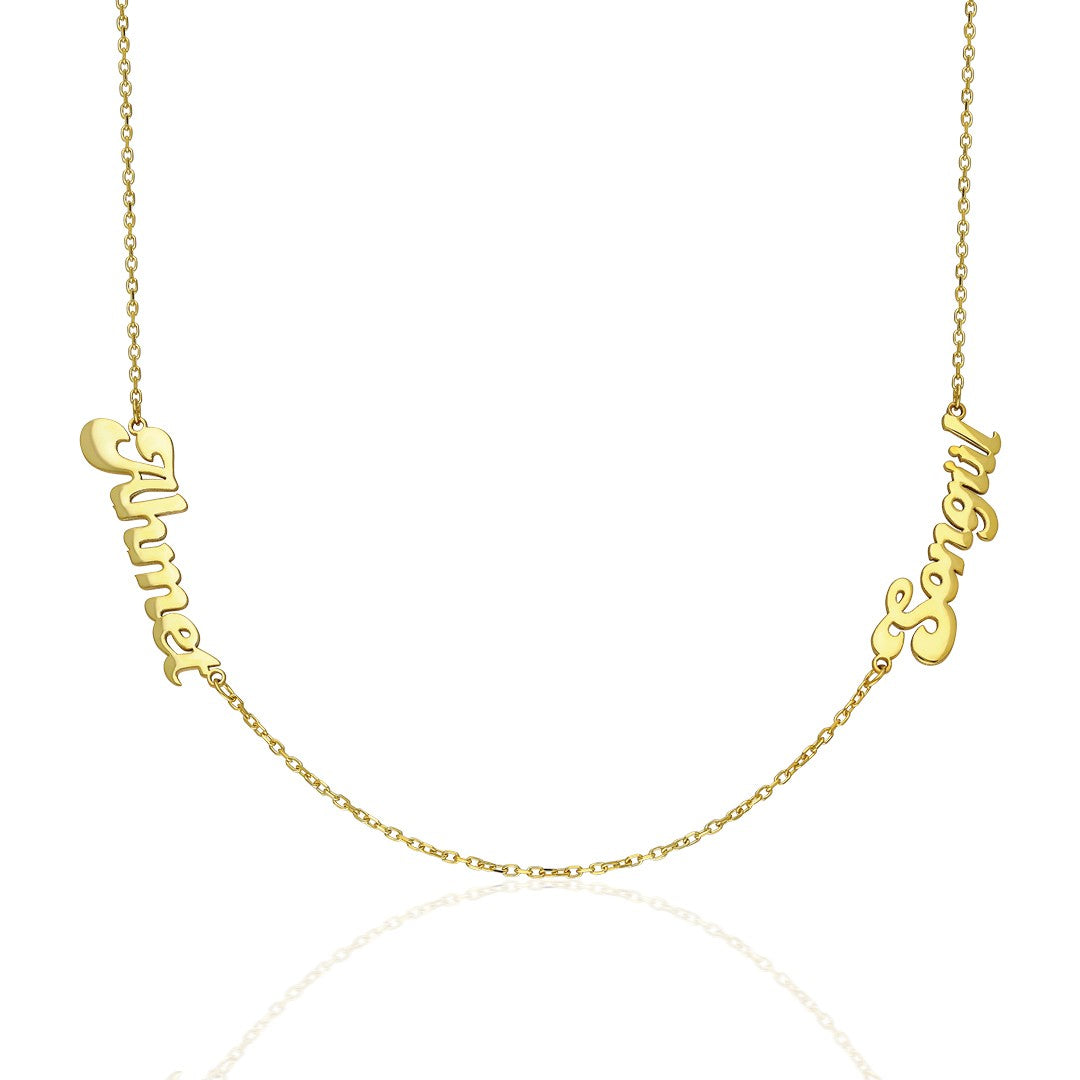 Two Name Family Necklace - 925 Silver