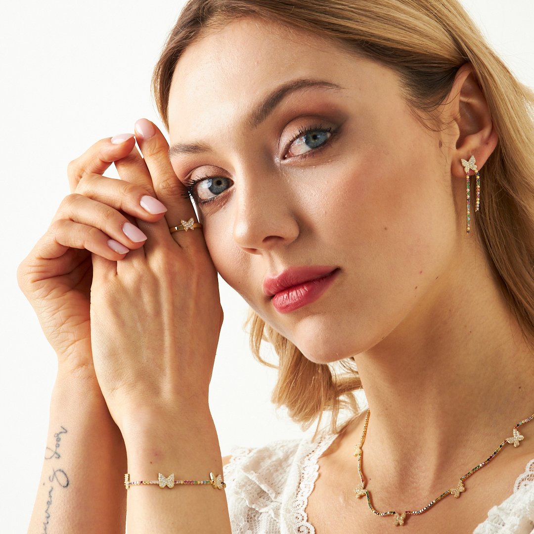 Butterfly Stone Set - 925 SILVER