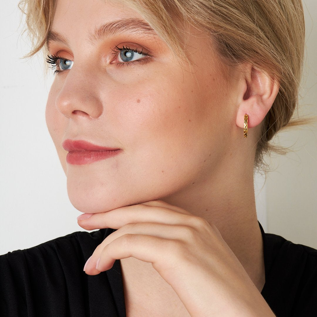 Infinitely Detailed Hoop Earrings - 925 SILVER