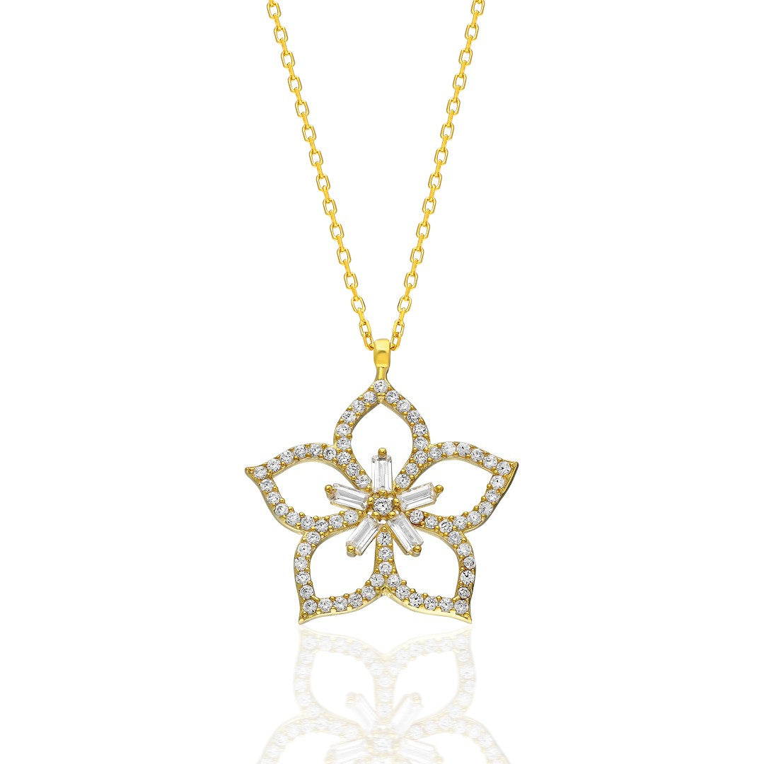 Magnolia Flower Necklace - 925 Silver