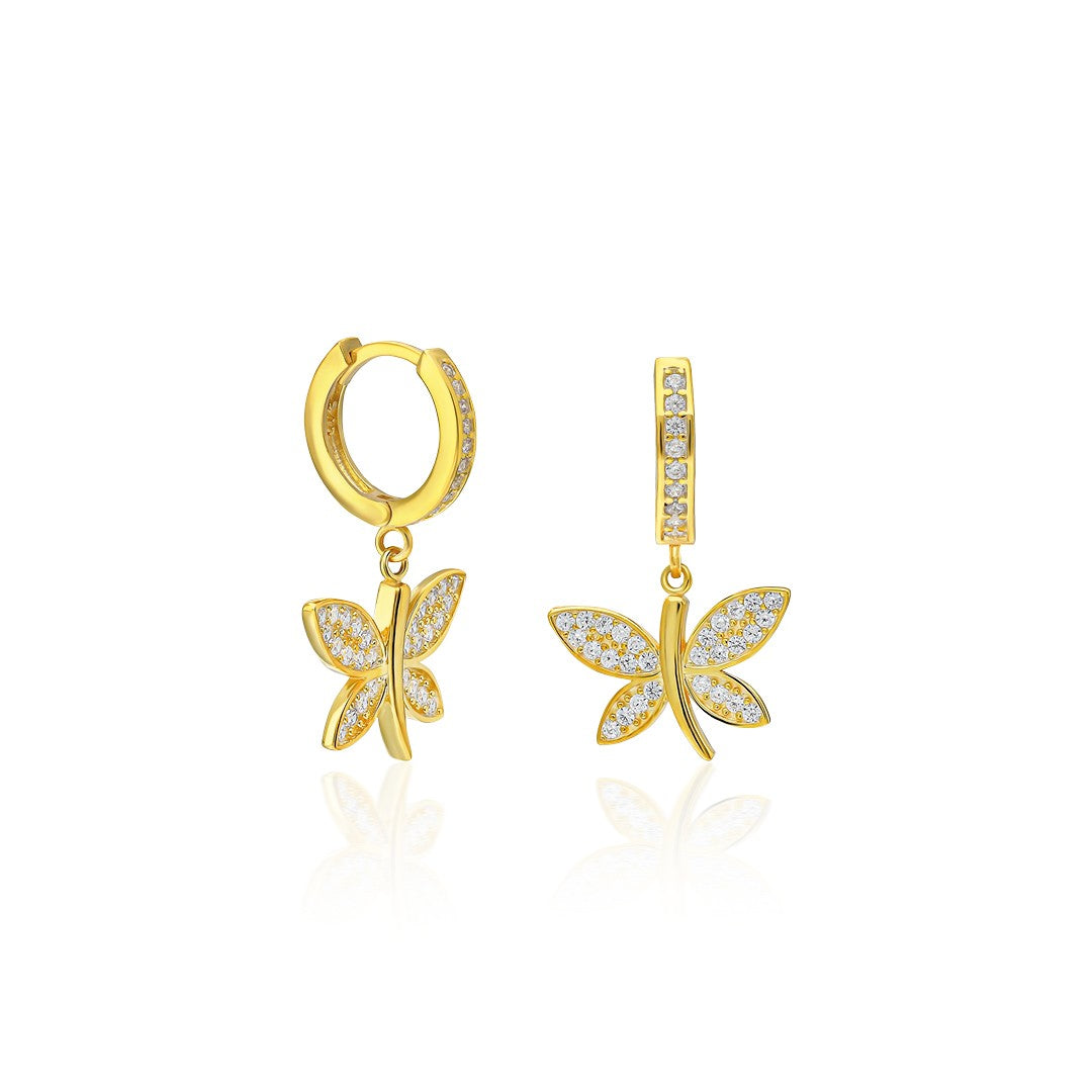 Small Dragonfly Earrings - 925 Silver