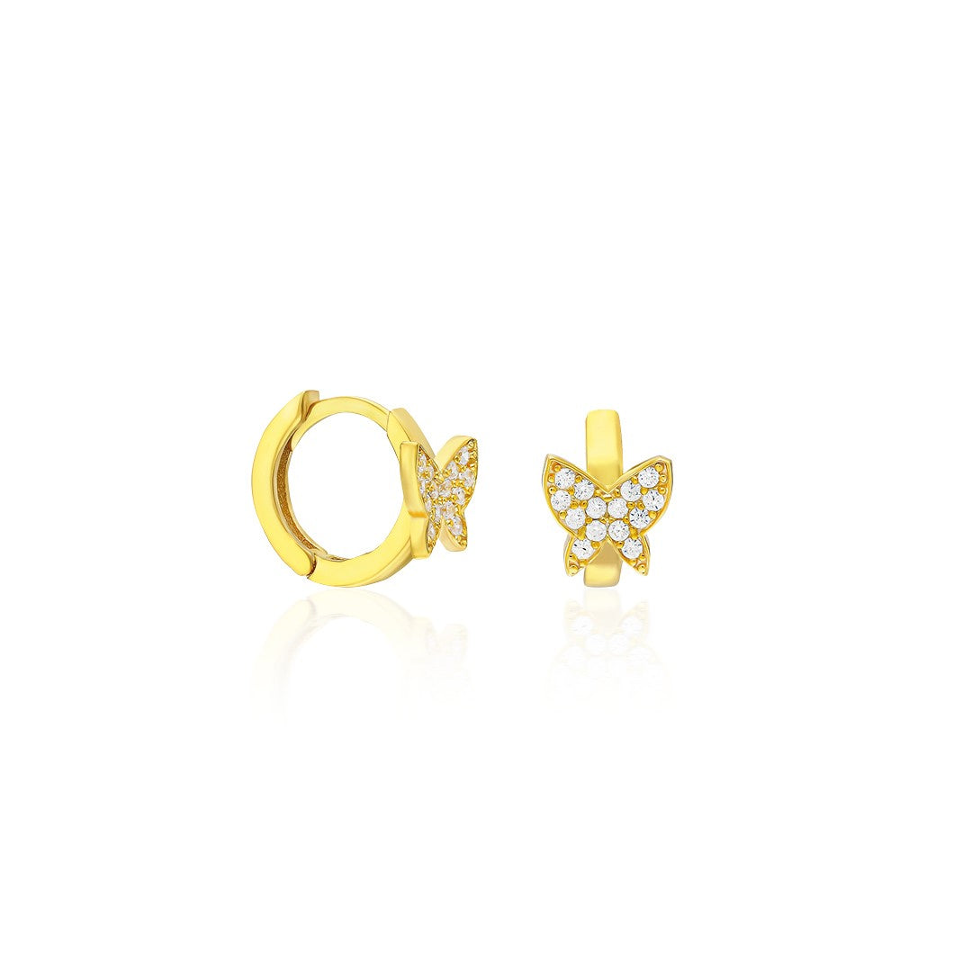 Butterfly Hoop Earrings - 925 Silver