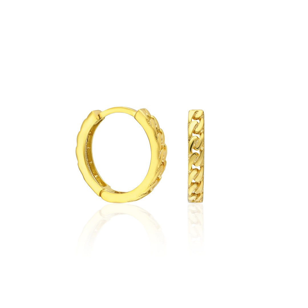 Chain Model Hoop Earrings - 925 SILVER