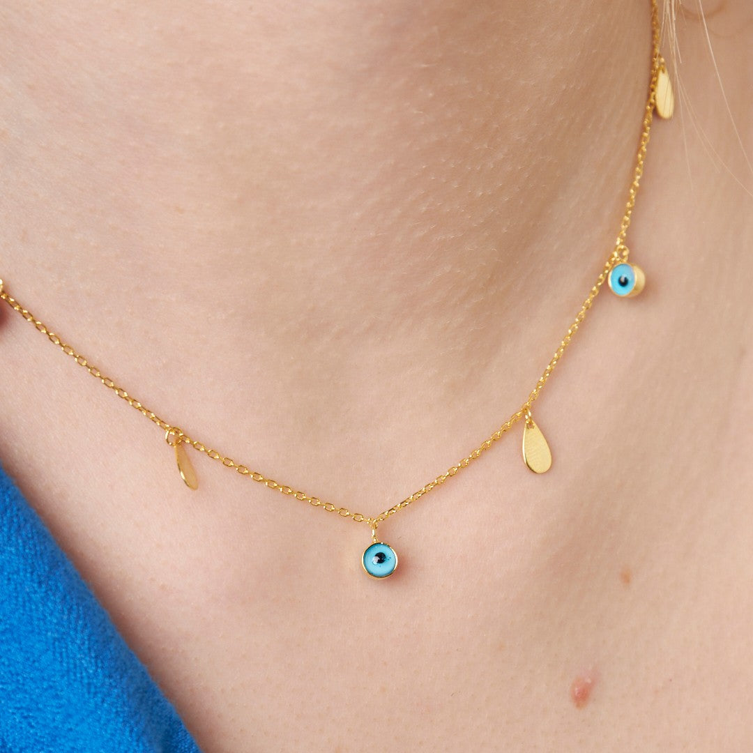 Four-Piece Evil Eye Bead Set - 925 SILVER