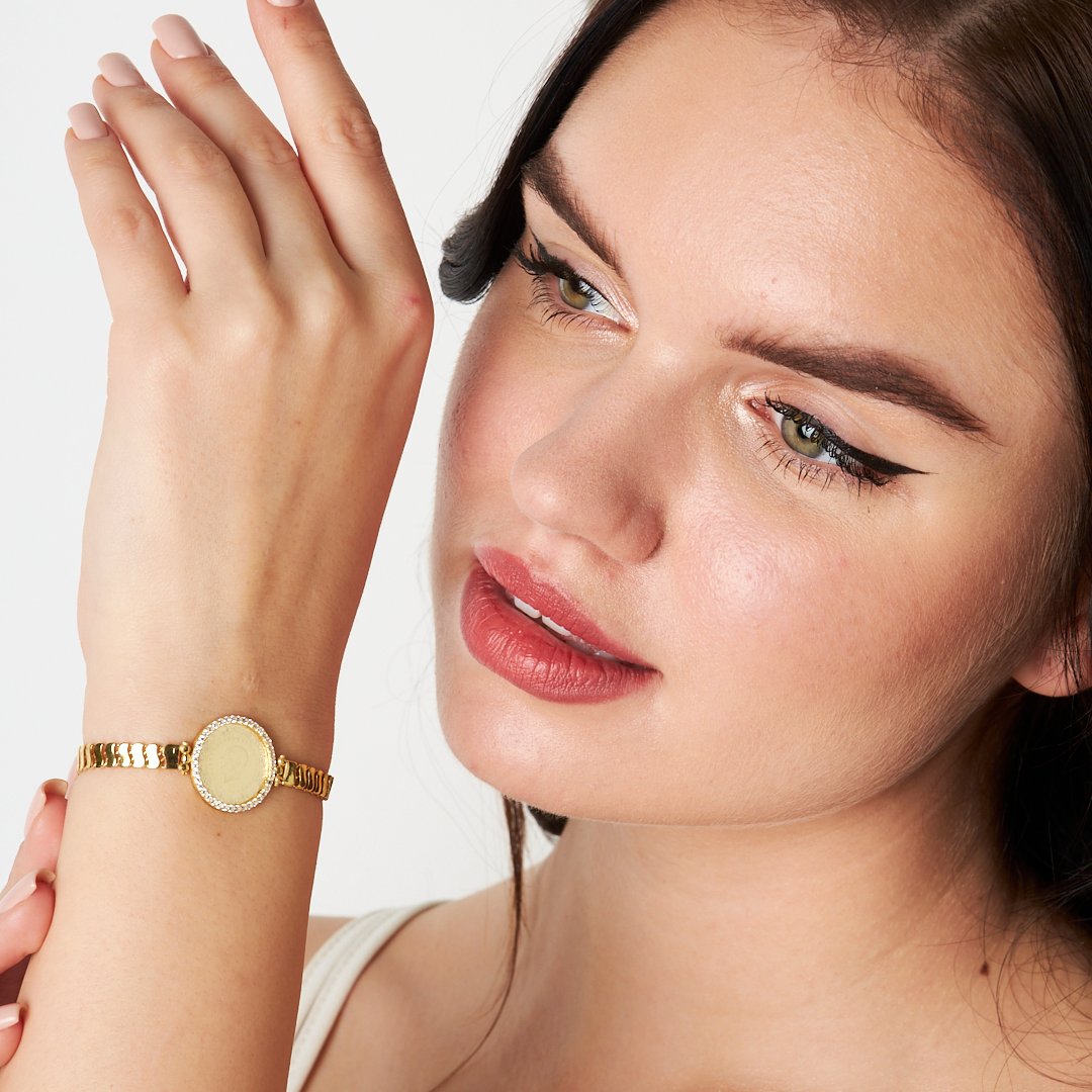 Framed Quarter Chain Bracelet - 925 SILVER