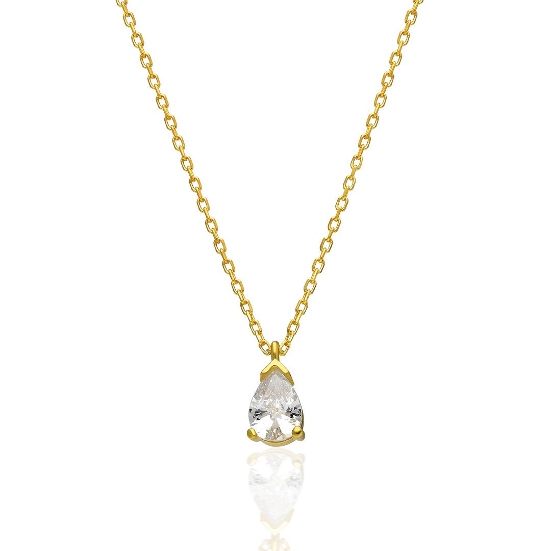 Oval Teardrop Necklace - 925 Silver