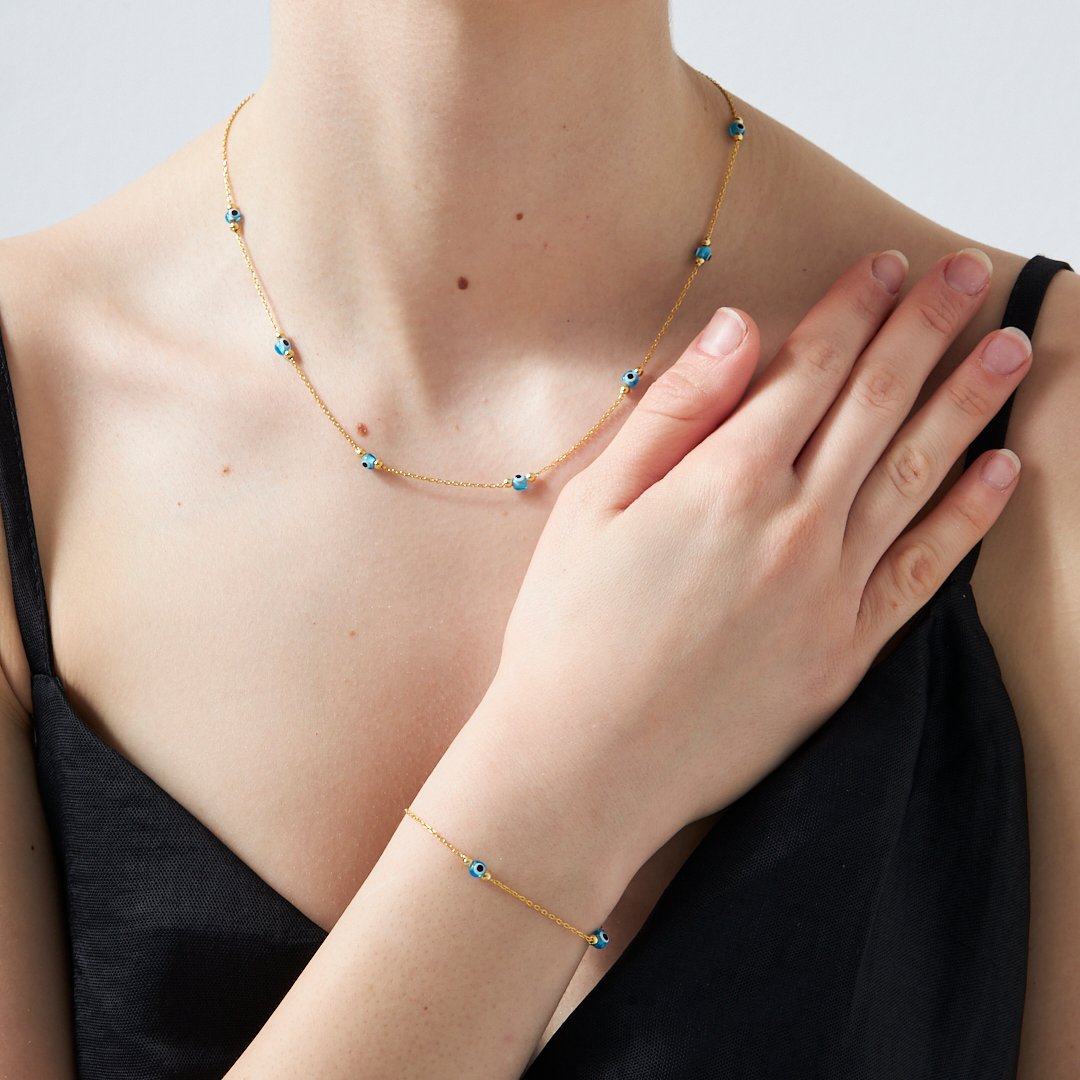 DORIKA BLAUE AUGE SET | 925 SILBER