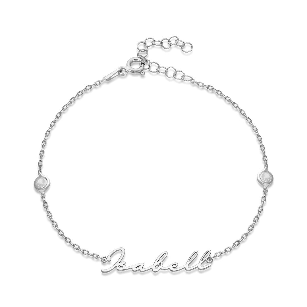 Name bracelet - name zircon stone bracelet - 925 SILVER