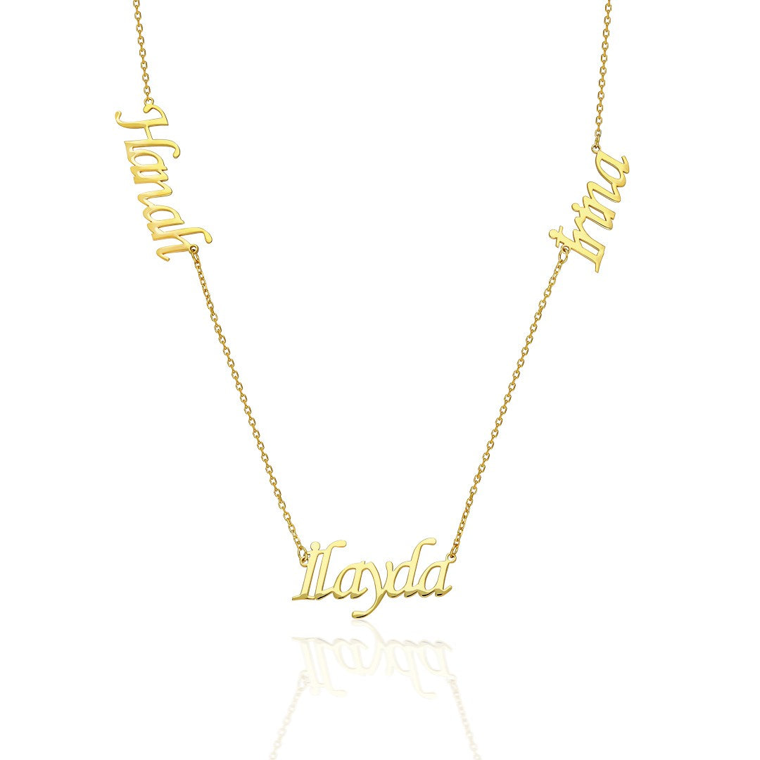 Three Name Necklace - 925 Silver