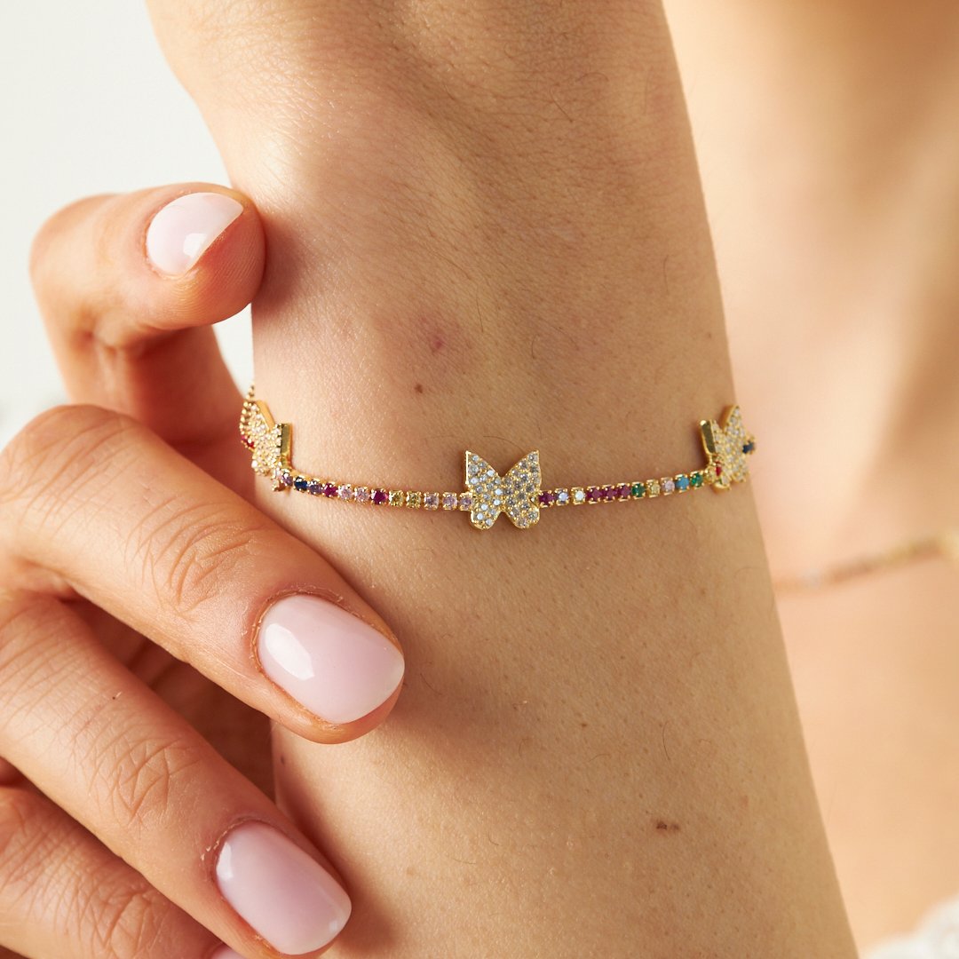 Butterfly Stone Set - 925 SILVER