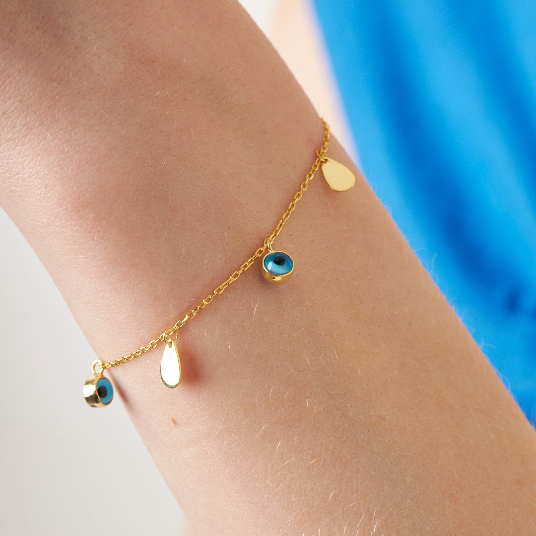 Four-Piece Evil Eye Bead Set - 925 SILVER