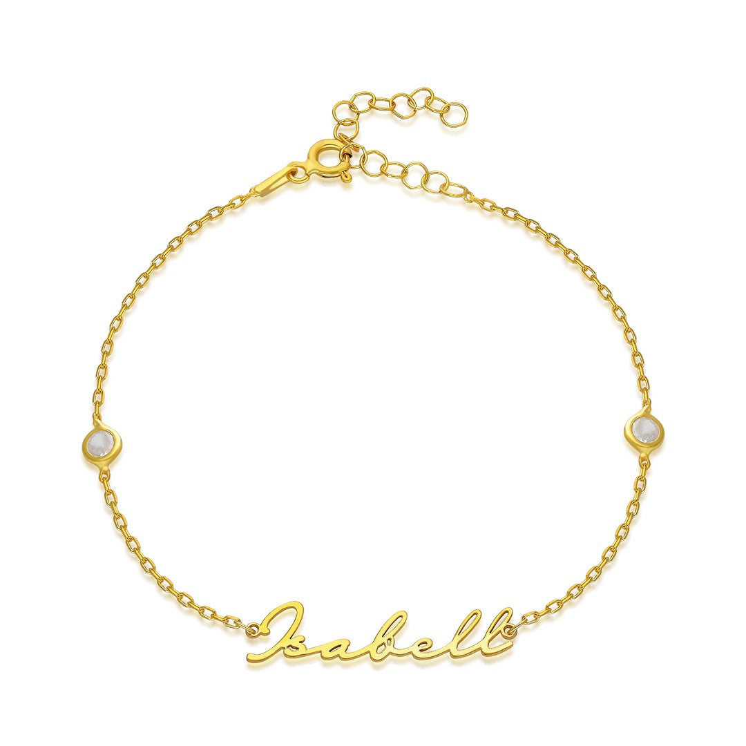 Name bracelet - name zircon stone bracelet - 925 SILVER