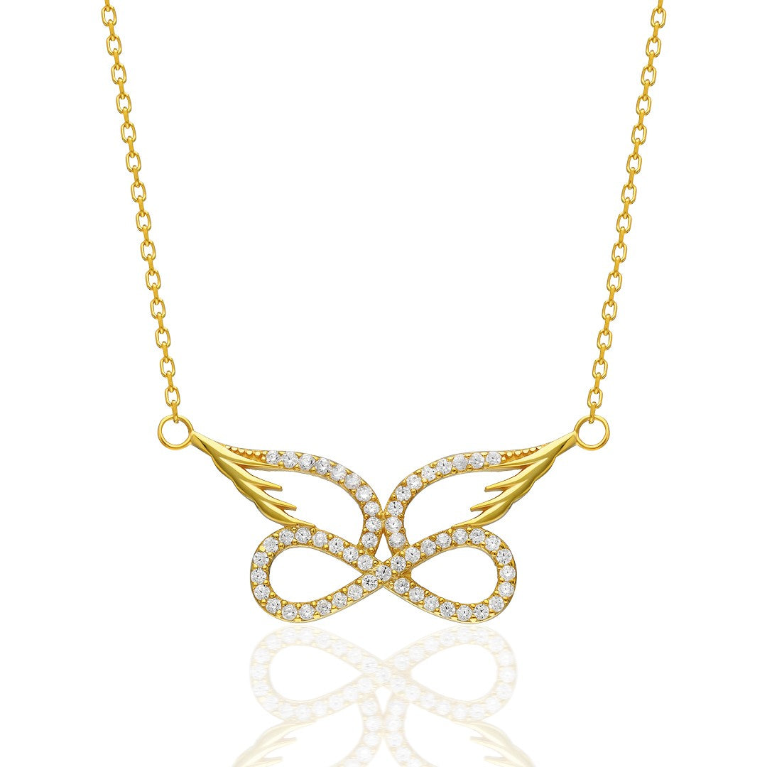 Angel Winged Infinity Necklace - 925 SILVER