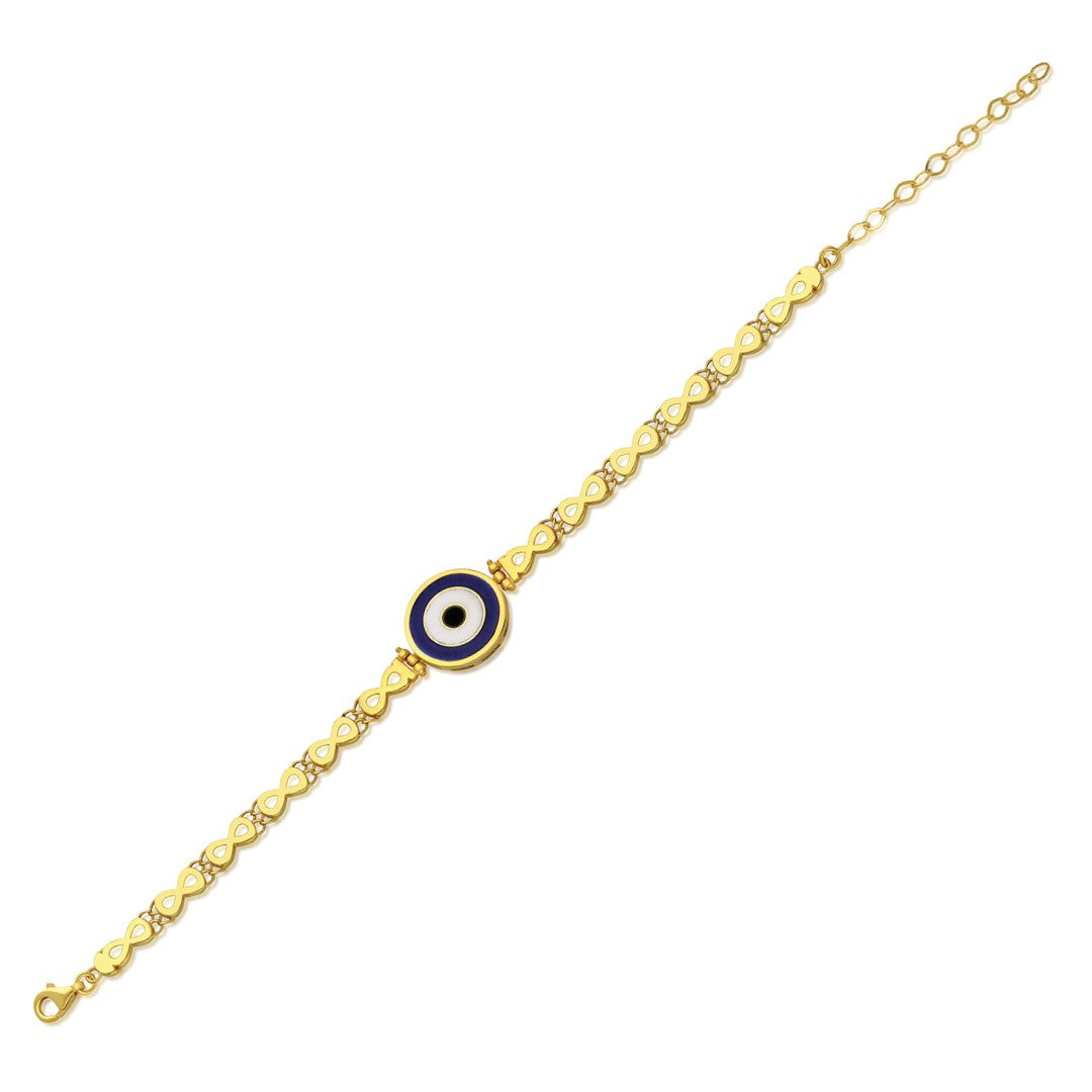 Evil Eye Bead Infinity Chain Bracelet - 925 SILVER