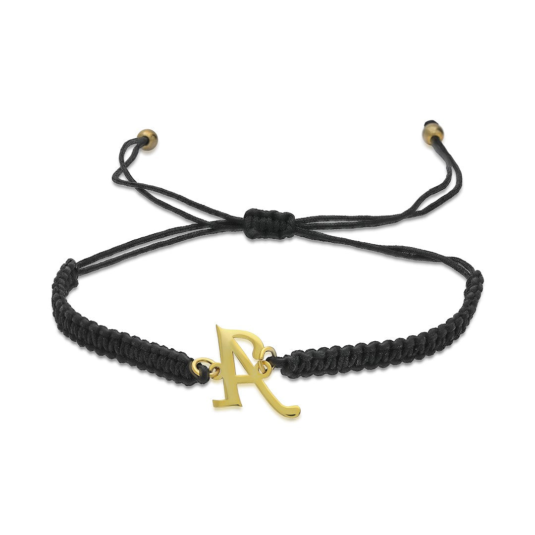 Lettered Rope Bracelet - 925 Silver