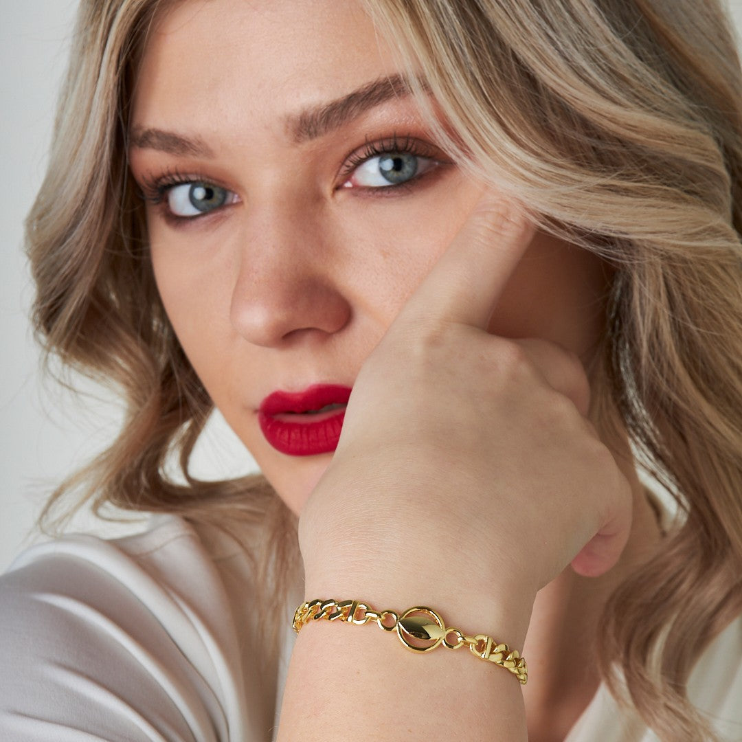 Ring-Shaped Chain Bracelet - 925 SILVER