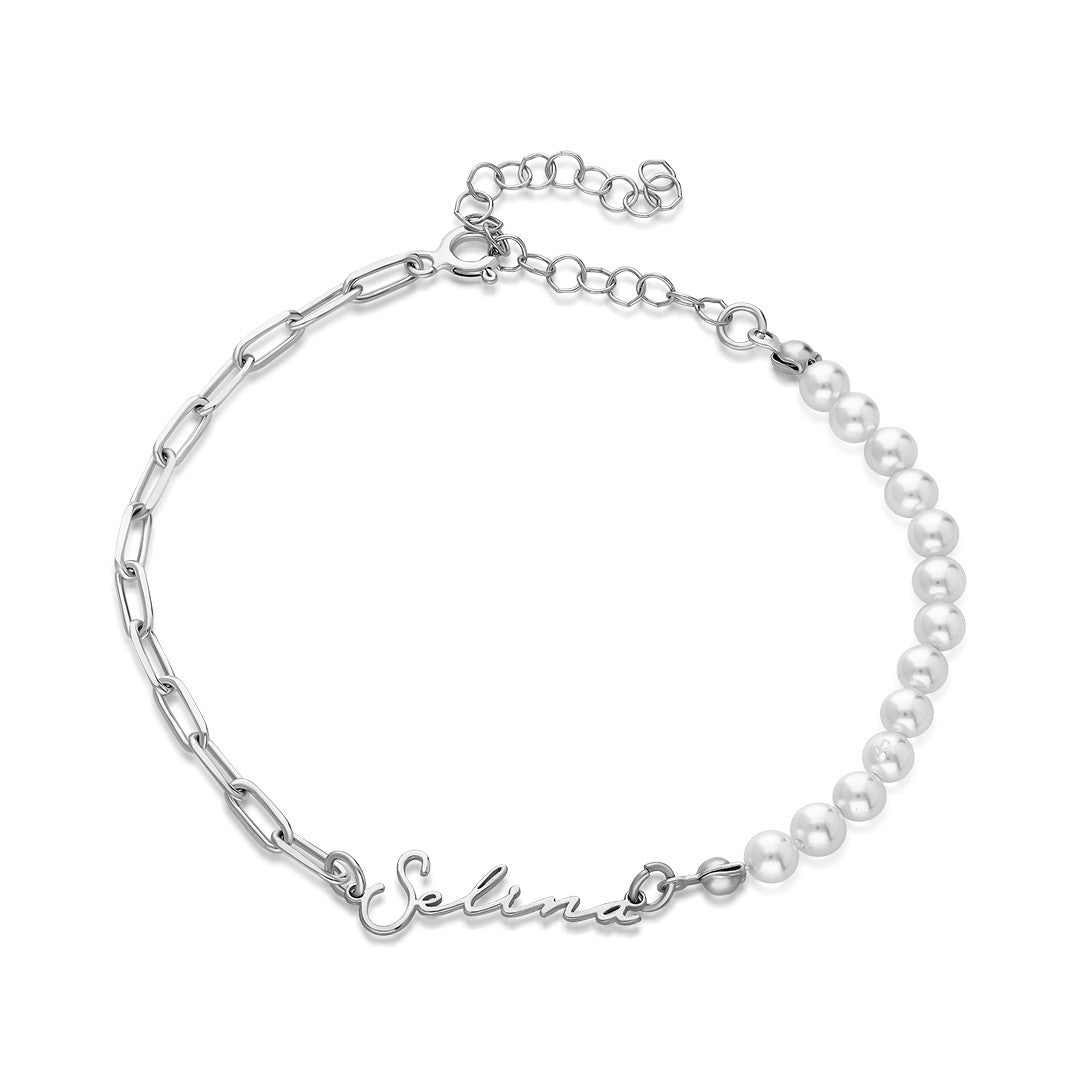 Beaded Name Bracelet - 925 Silver