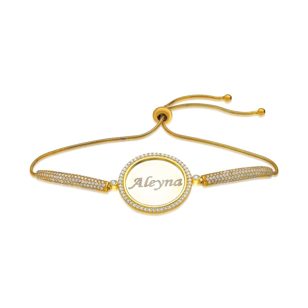 Elevator Bracelet with Name Plate - 925 Silver