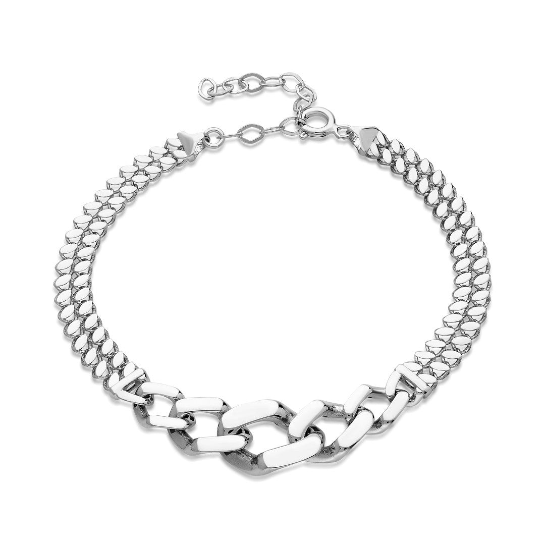 Thick Gourmet Chain Bracelet - 925 SILVER