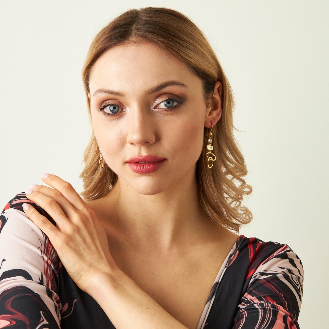 Star Trek Stone Dangle Earrings - 925 SILVER