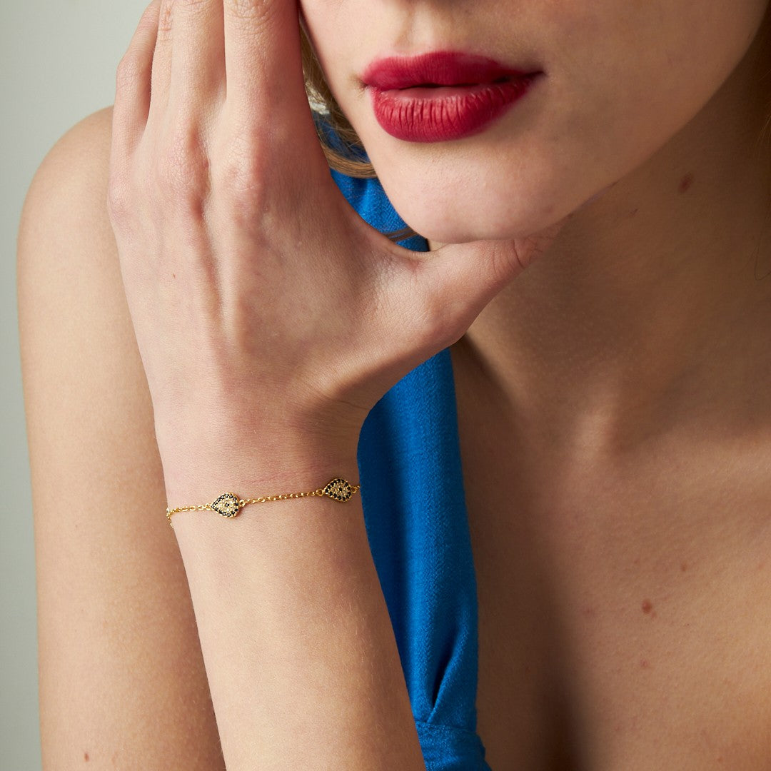 Evil Eye Drop Bracelet - 925 SILVER