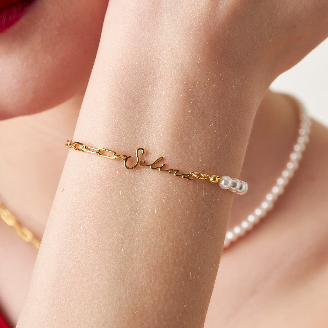 NAMENS PERLEN SET | 925 SILBER