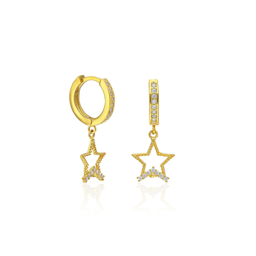 Glitter Star Earrings - 925 SILVER