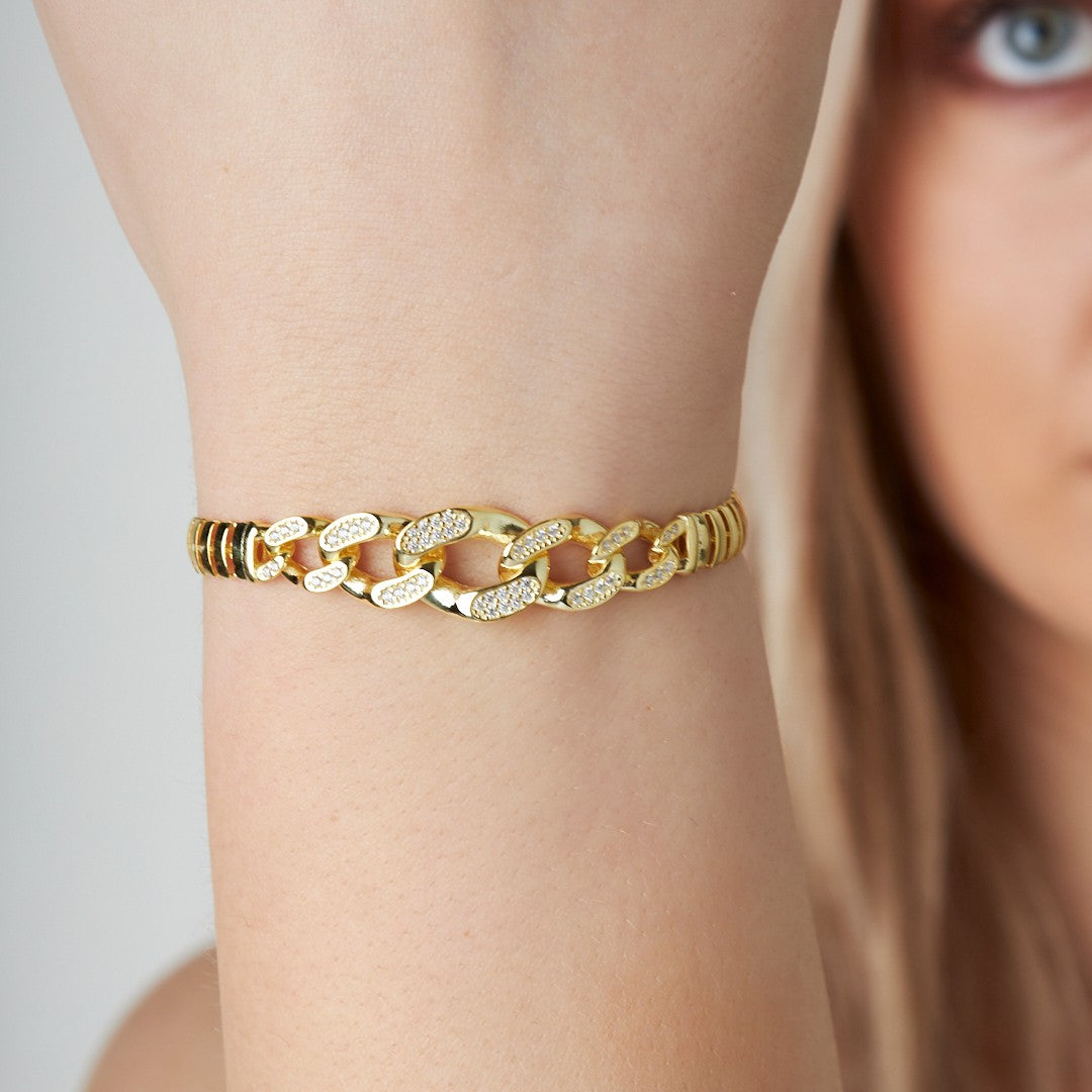 Stone Gourmet Herringbone Bracelet - 925 SILVER