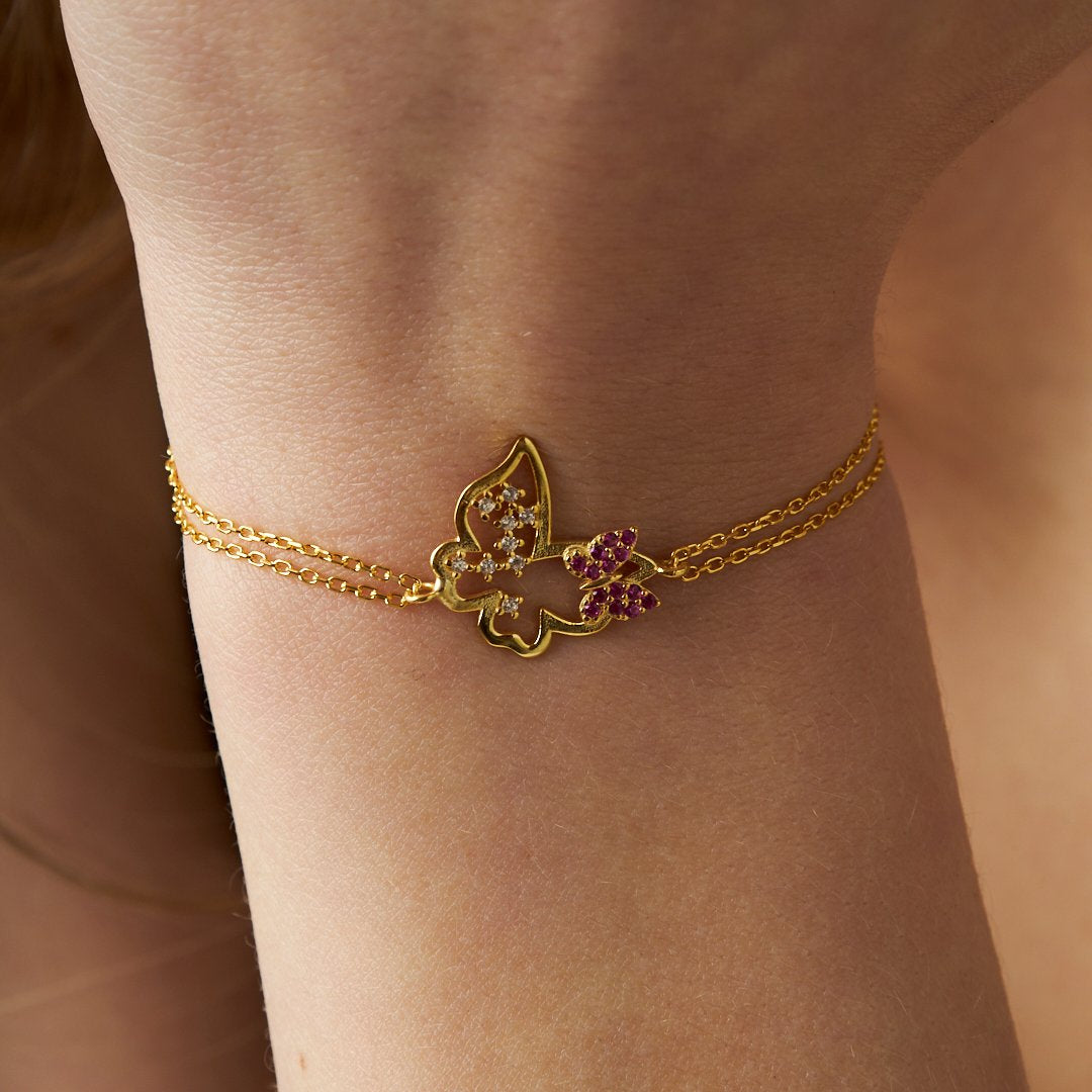Butterfly Glitter Bracelet - 925 SILVER