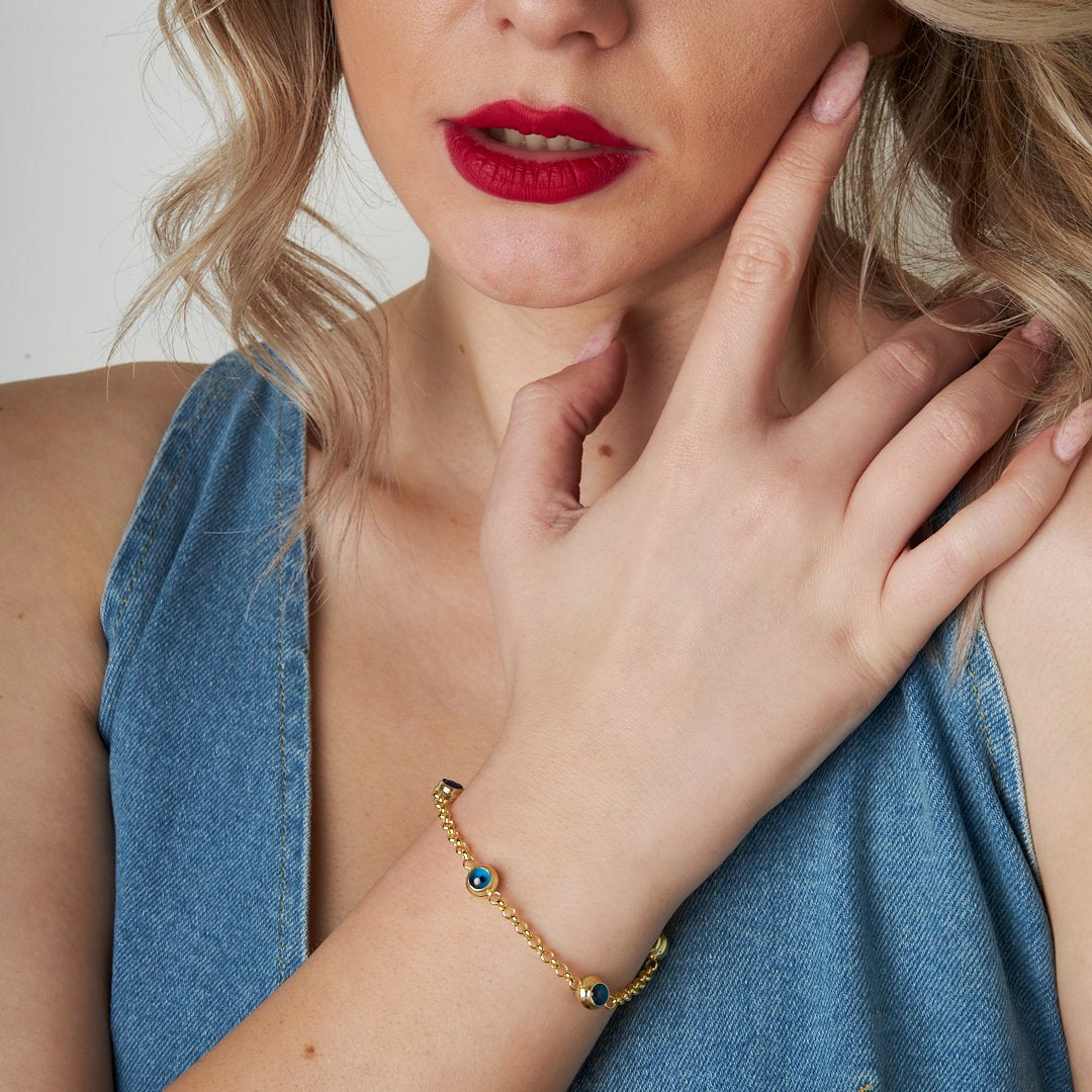 Quadruple Evil Eye Bracelet - 925 SILVER