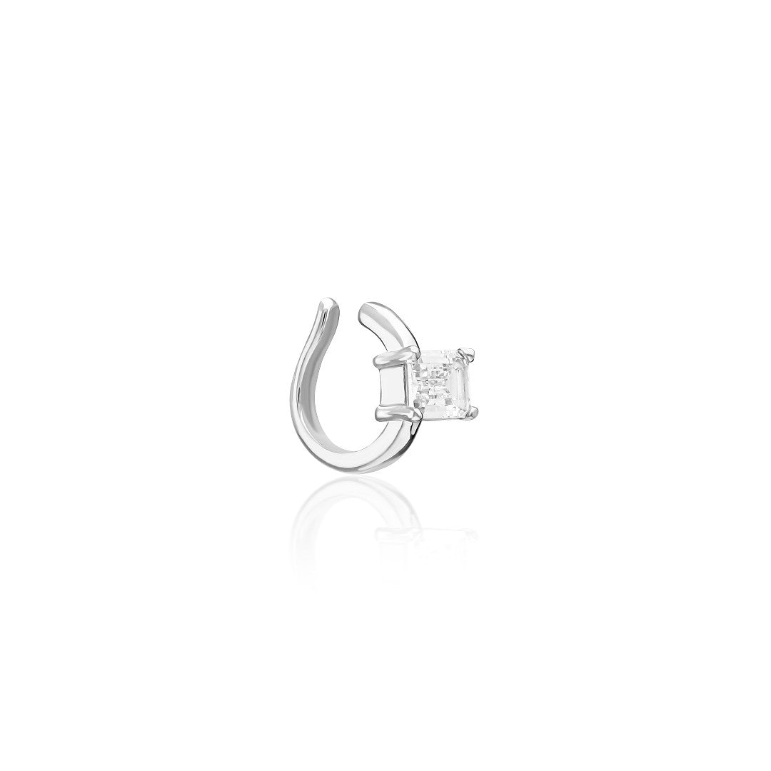 Single Stone Cartilage Earring - 925 SILVER
