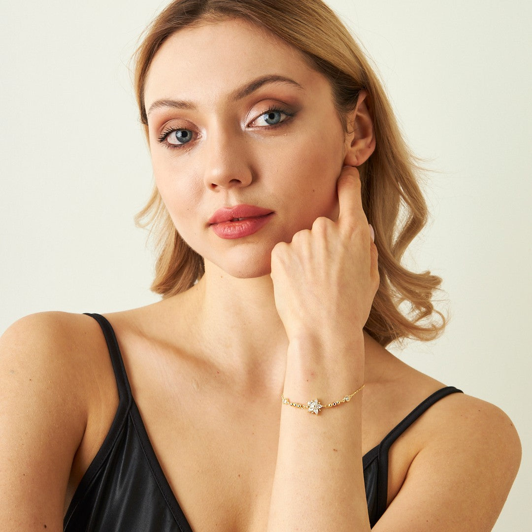 Lotus Flower Bracelet - 925 Silver