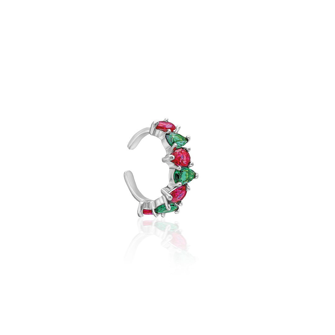 Colorful Teardrop Stone Cartilage Earrings - 925 SILVER