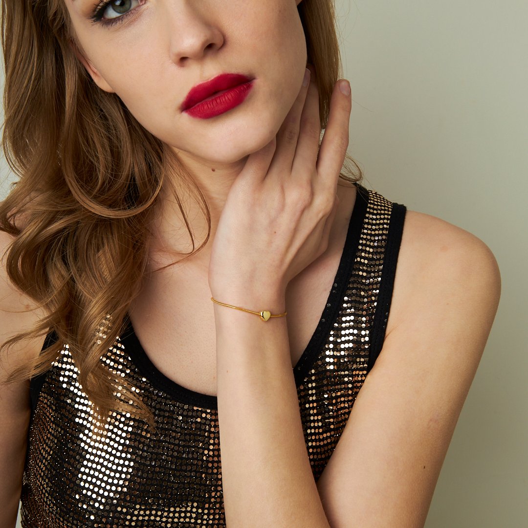 Tondo Heart Chain Bracelet - 925 SILVER