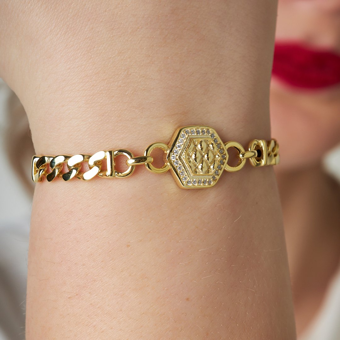 Hexagon Gourmet Bracelet - 925 SILVER