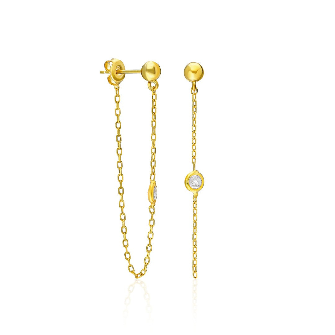 Hanging Zircon Earrings - 925 SILVER